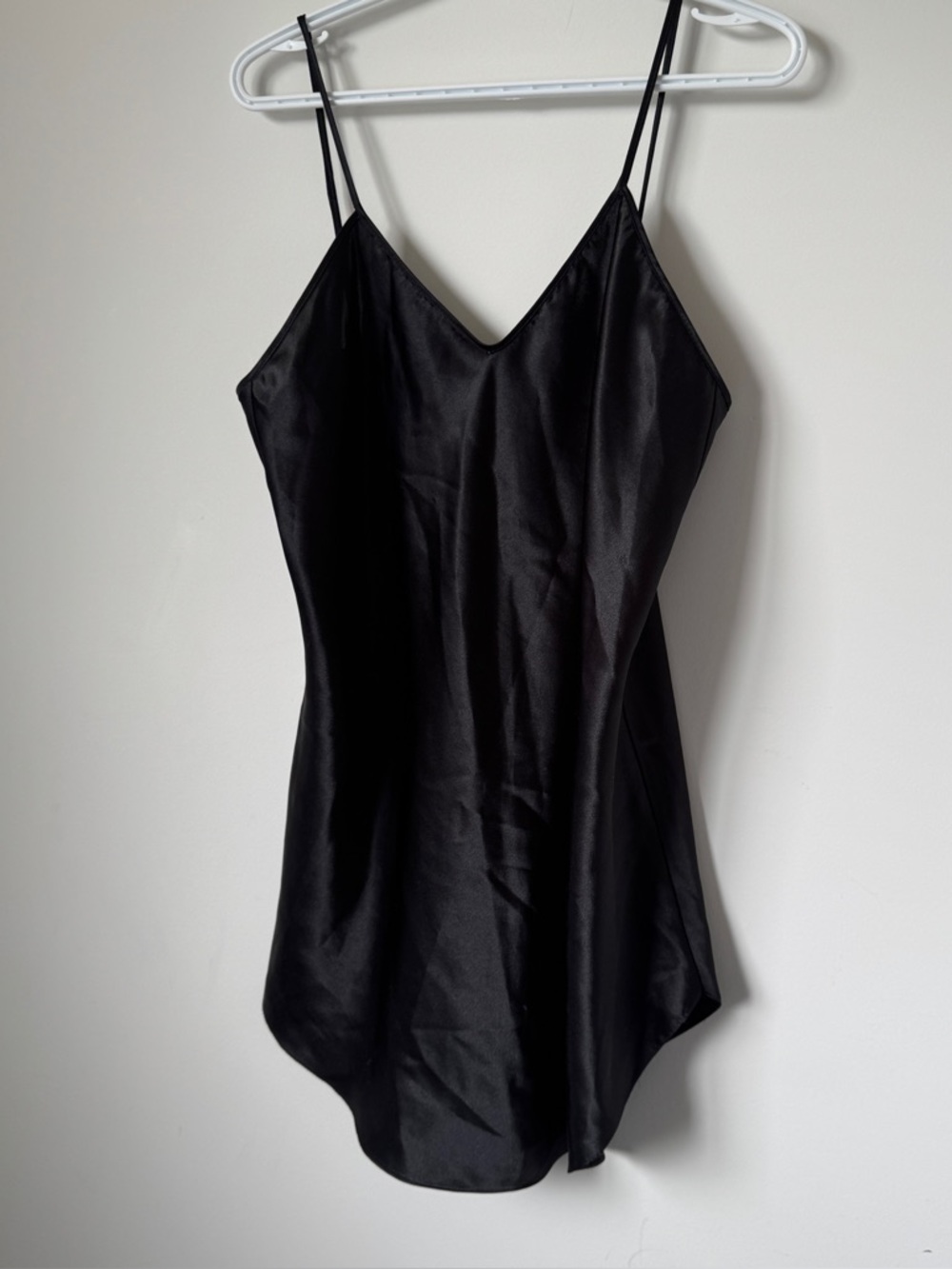 Vintage Black Satin Slip Dress | Minimalist 90s Bias Cut Nightgown